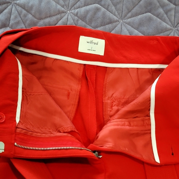 Aritzia Wilfred Front Tie High Rise Ankle Pants size 2 red. - Picture 10 of 17